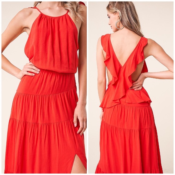 Tulum Ruffled Cross Back Maxi - Picture 3 of 5